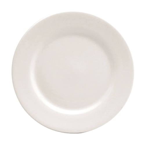 Oneida® Buffalo® China 7.5in Plate, Bright White with Rolled Edge